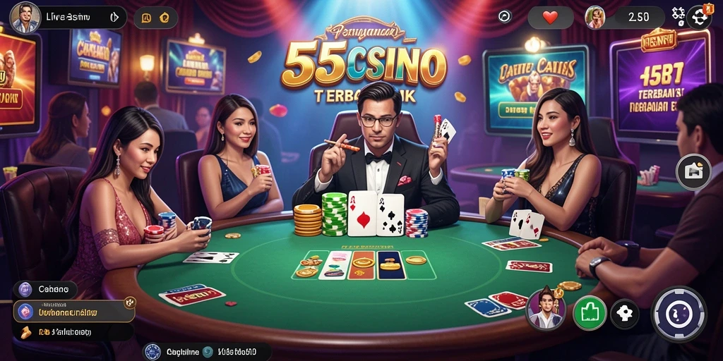 Gambaran gameplay menegangkan di 55RT Live Casino.