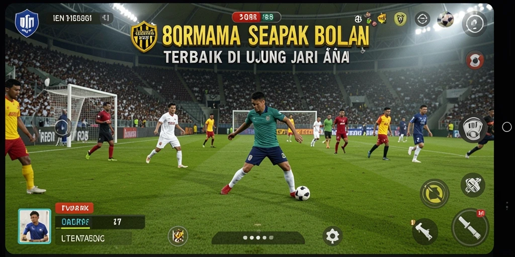 Screenshot 8QR menampilkan aksi mendebarkan dalam pertandingan sepak bola.