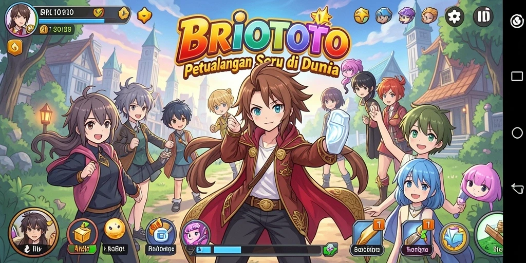 Tangkapan layar dari gameplay BRIOTOTO yang menempatkan karakter anime dalam aksi.