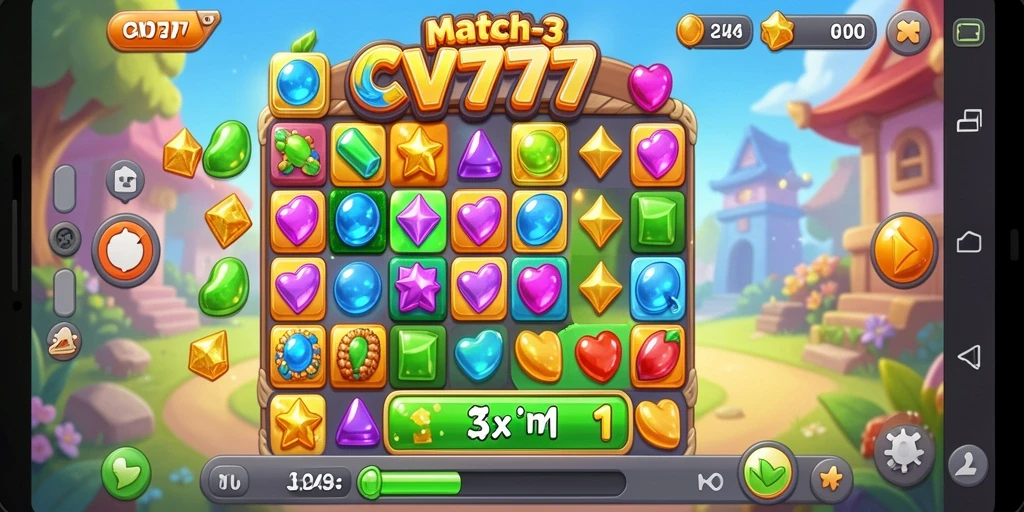 Gameplay seru CV777 yang menantang dalam genre match-3.