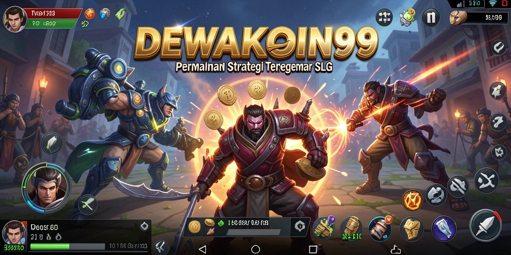 Screenshot menunjukkan pertempuran epik dalam DEWAKOIN99.