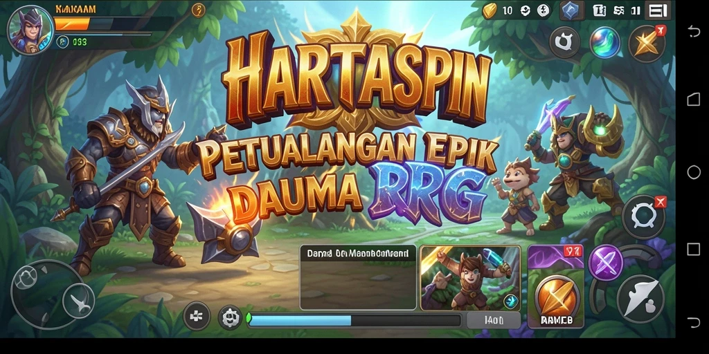 Tampilan gameplay seru dalam dunia RPG HARTASPIN.