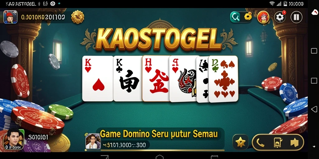 Tampilan menarik dari gameplay KAOSTOGEL dalam permainan Domino.