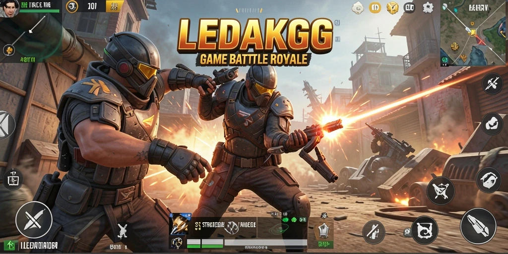 Tampilan visual <strong>LEDAKGG</strong> saat bertempur dengan pemain lain.