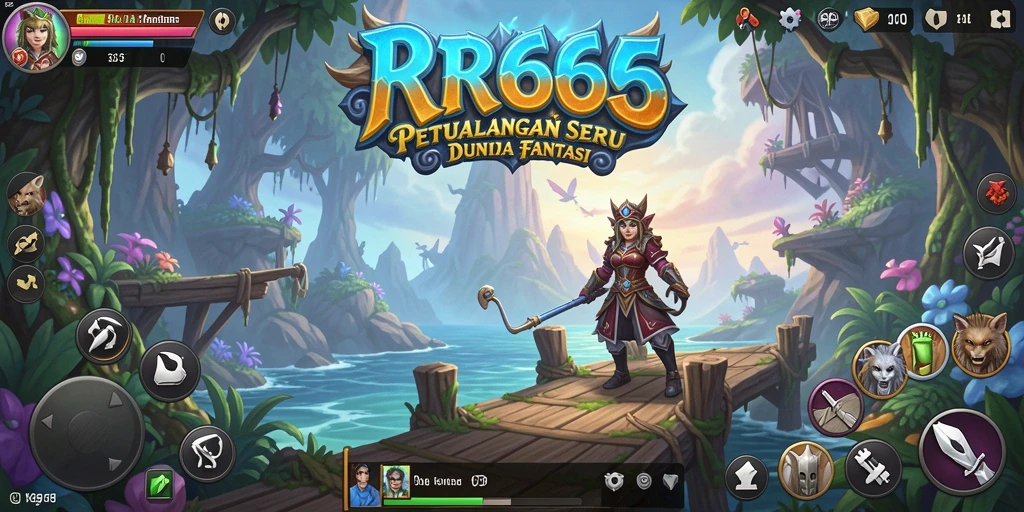 Screenshot permainan RR666 dengan latar fantastis dan aksi seru.