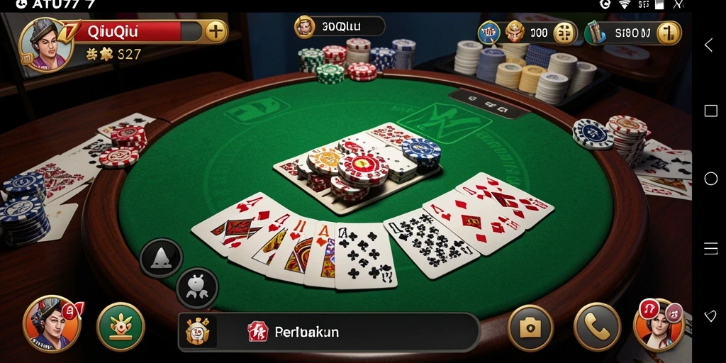 Tampilan gameplay menarik dari SATU77, permainan QiuQiu yang seru.