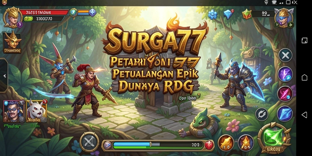 Tampilan gameplay SURGA77 yang menawan dan penuh petualangan RPG.