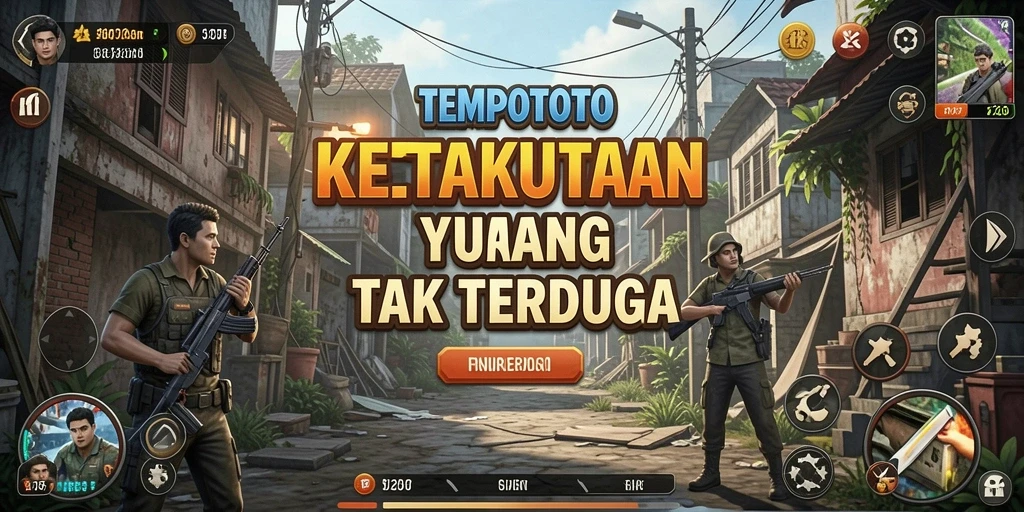 Screenshot gameplay TEMPOTOTO yang menunjukkan suasana mencekam.