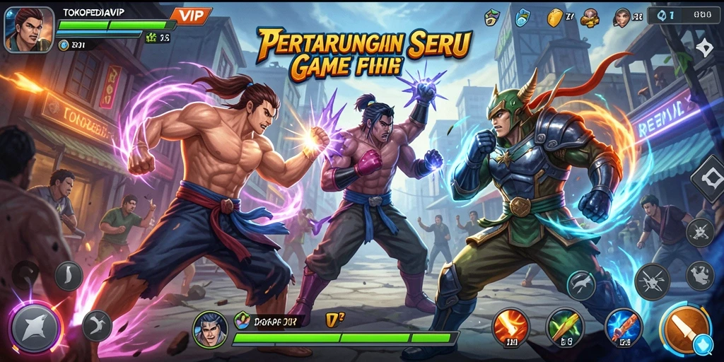 Tampilan aksi pertarungan seru di TOKOPEDIAVIP.