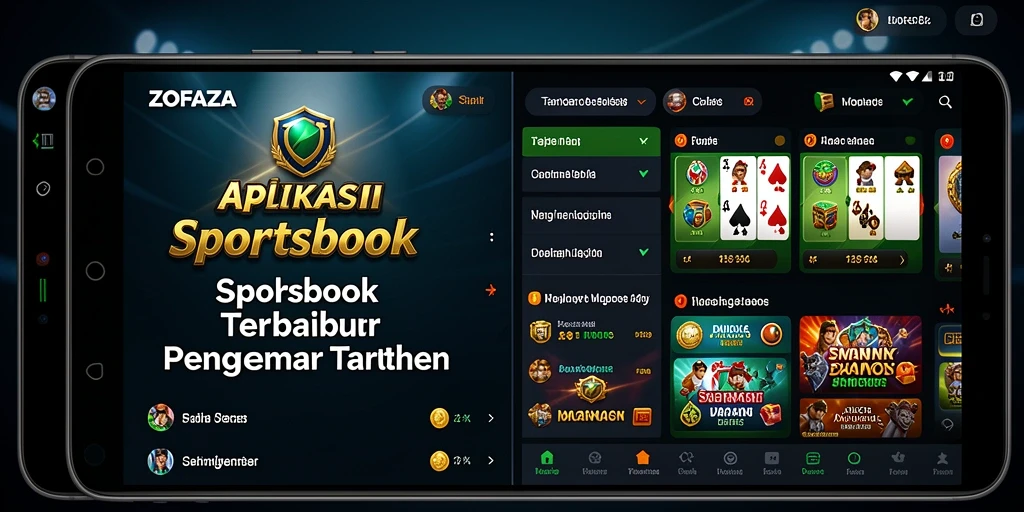 Tampilan antarmuka pengguna ZOFAZA saat bermain taruhan olahraga.